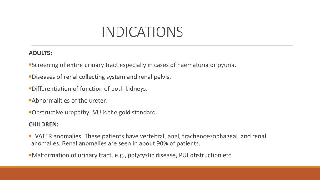 indications