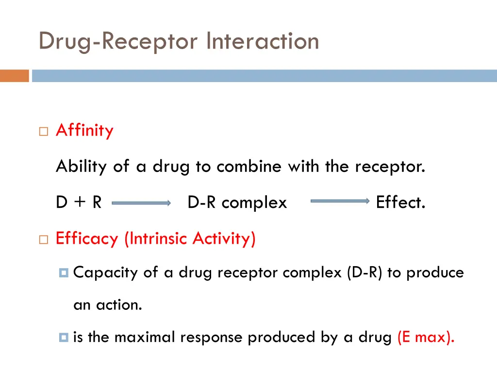 drug receptor interaction 1