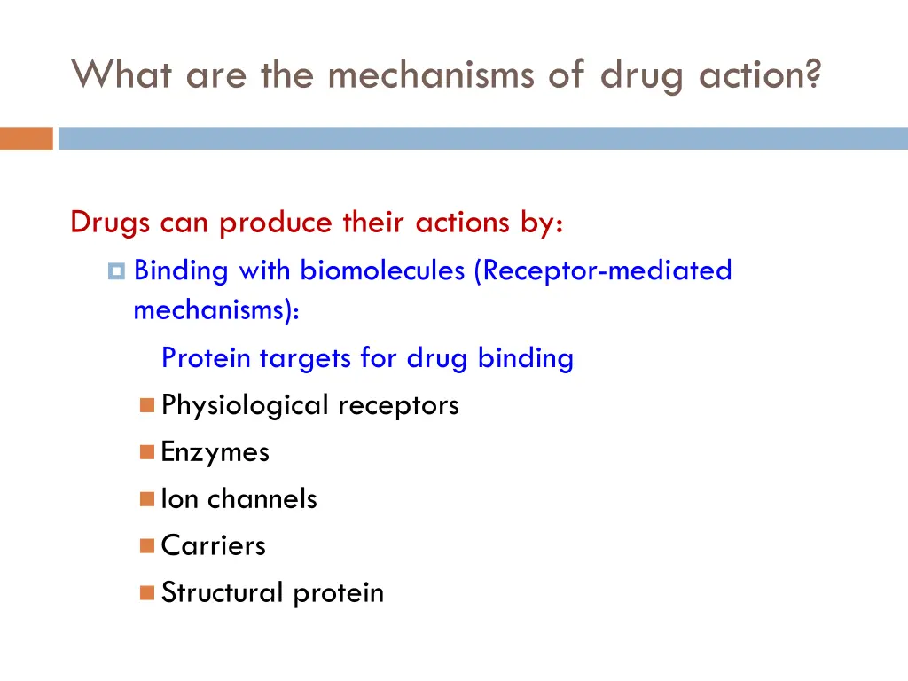 what are the mechanisms of drug action 1