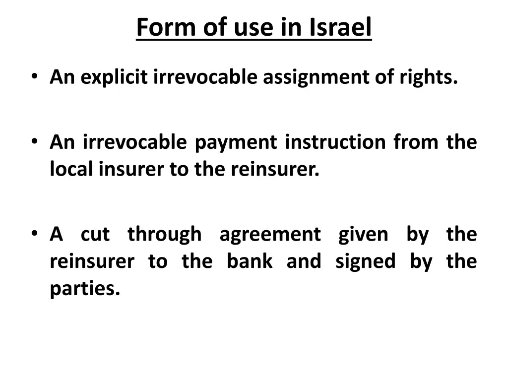 form of use in israel