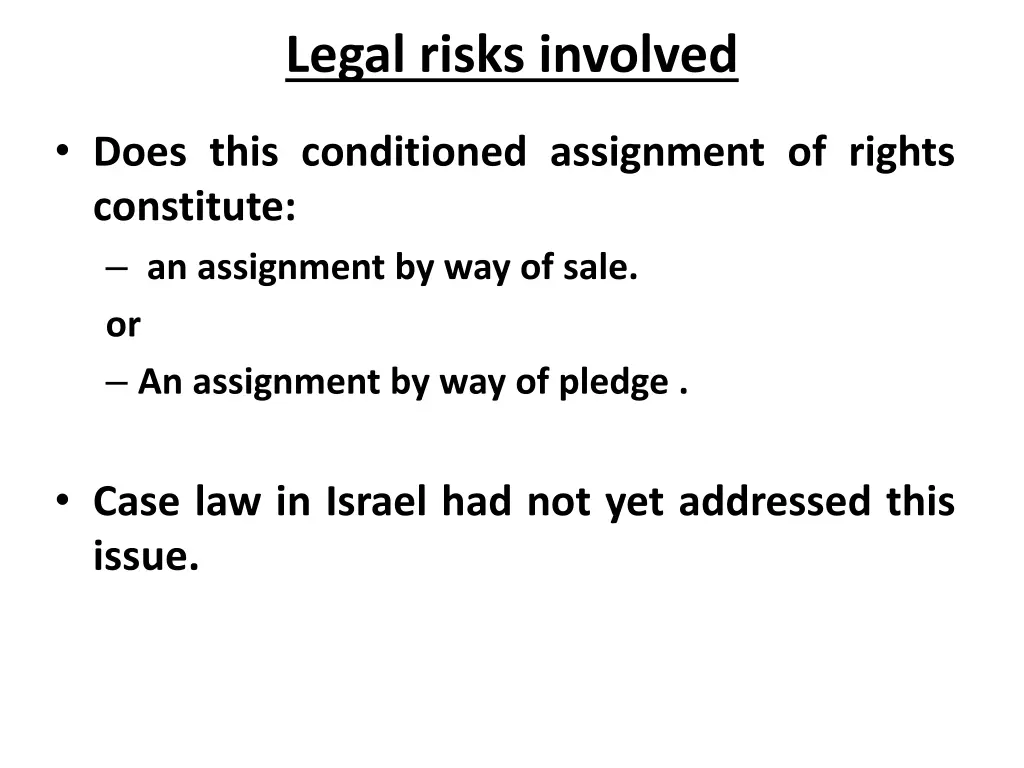 legal risks involved