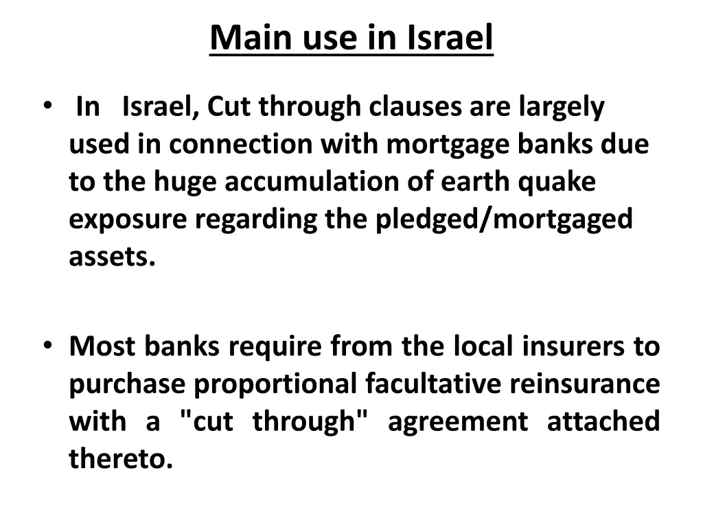 main use in israel