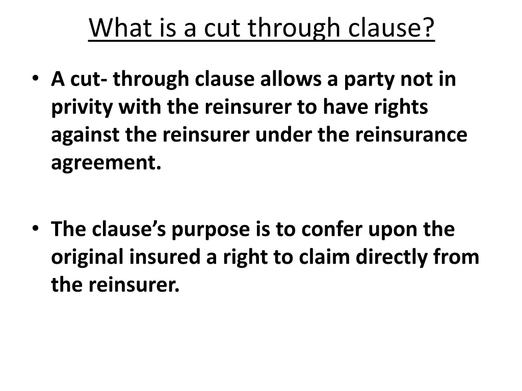 what is a cut through clause