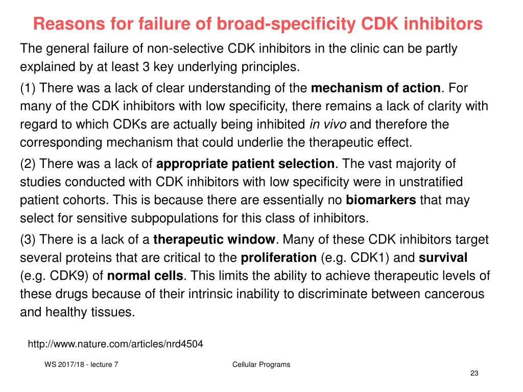 reasons for failure of broad specificity