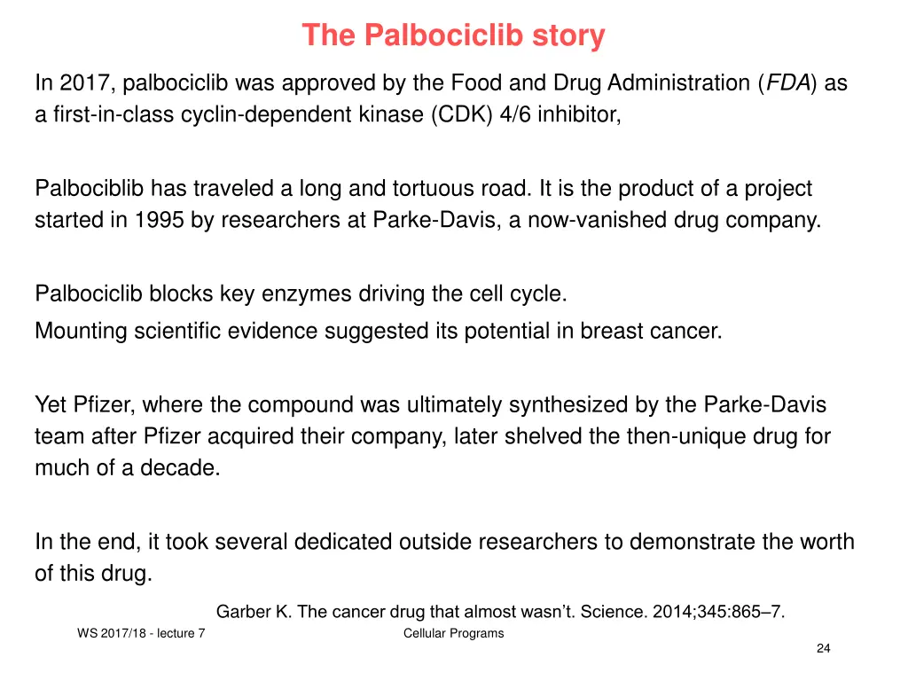 the palbociclib story
