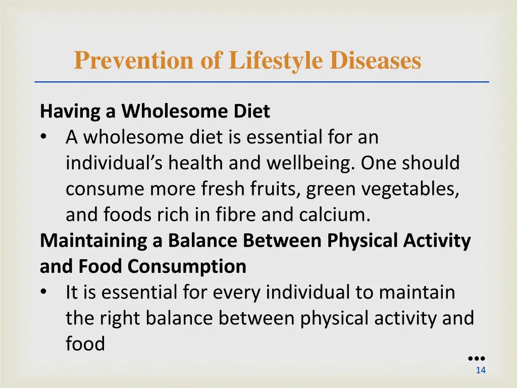 prevention of lifestyle diseases