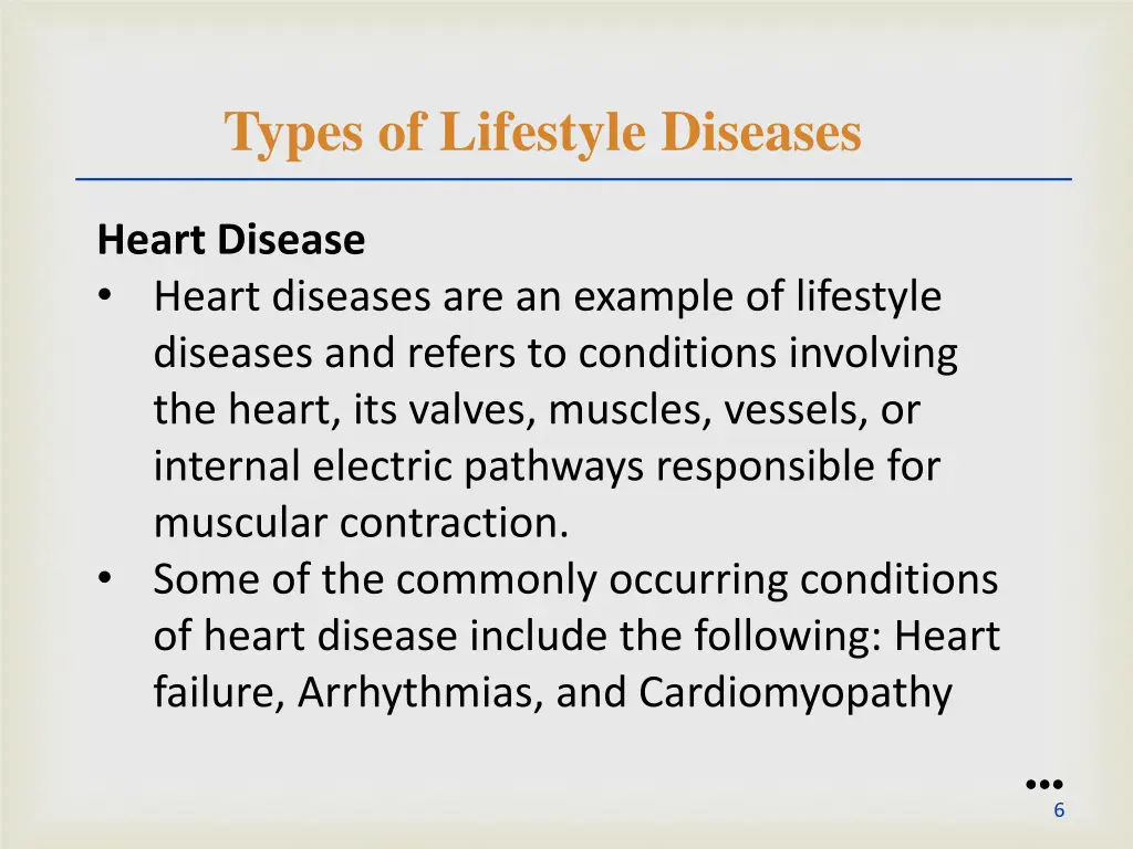 types of lifestyle diseases