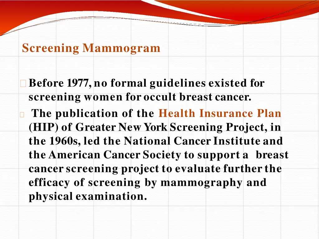 screening mammogram
