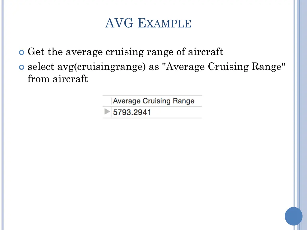avg e xample