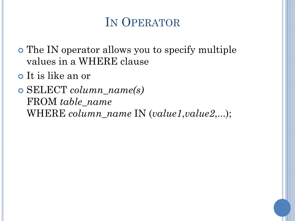 i n o perator