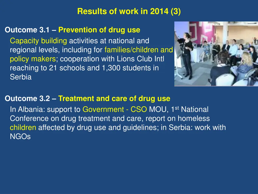 results of work in 2014 3