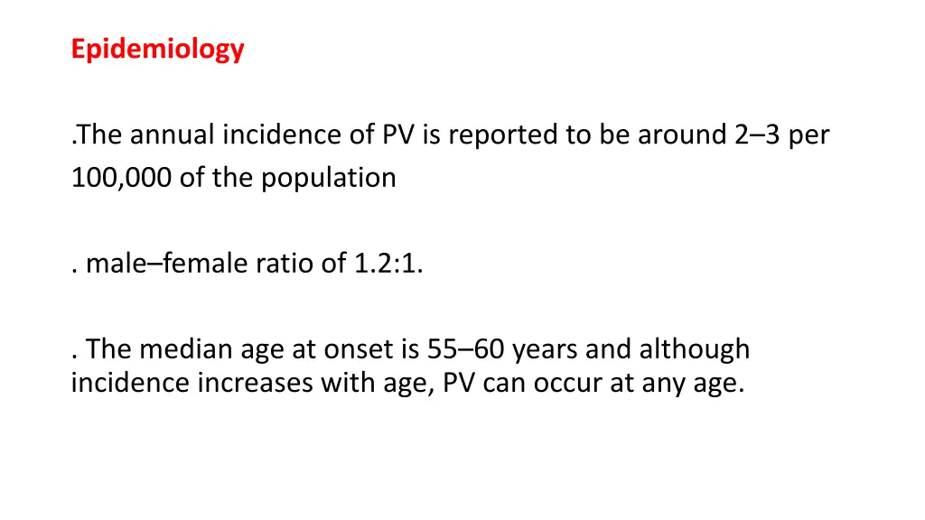 epidemiology