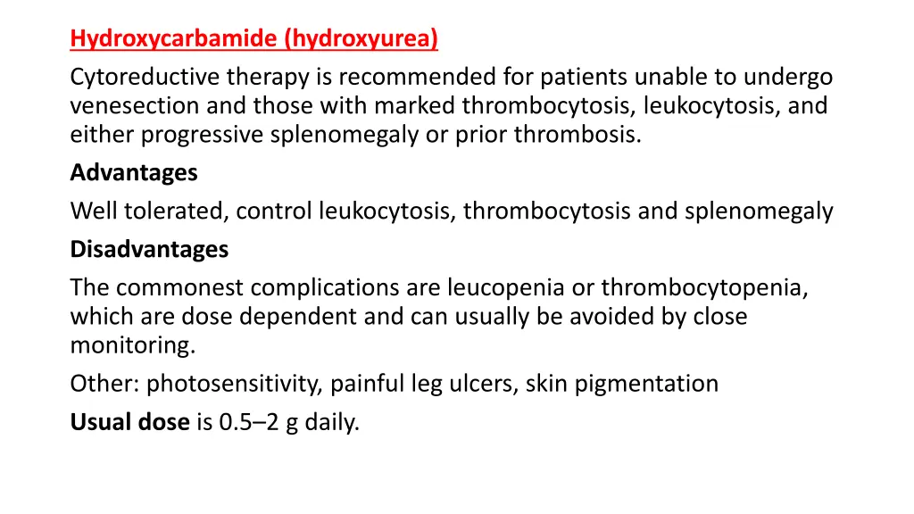hydroxycarbamide hydroxyurea cytoreductive