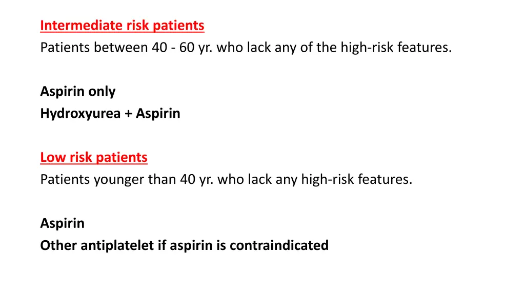 intermediate risk patients patients between