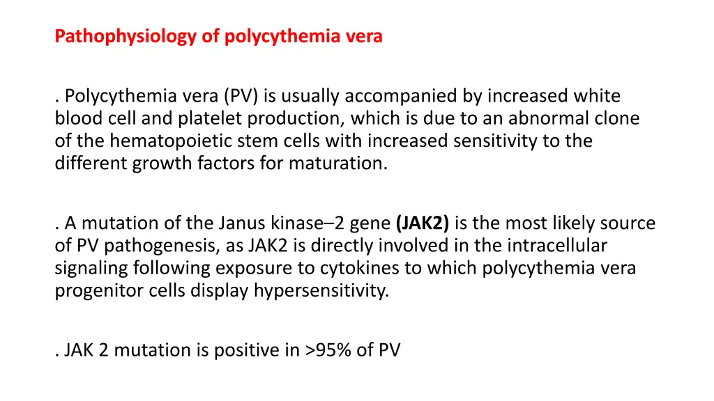 pathophysiology of polycythemia vera