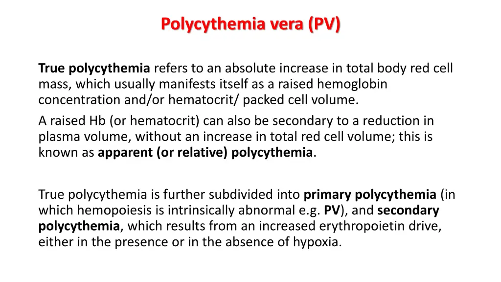 polycythemia vera pv