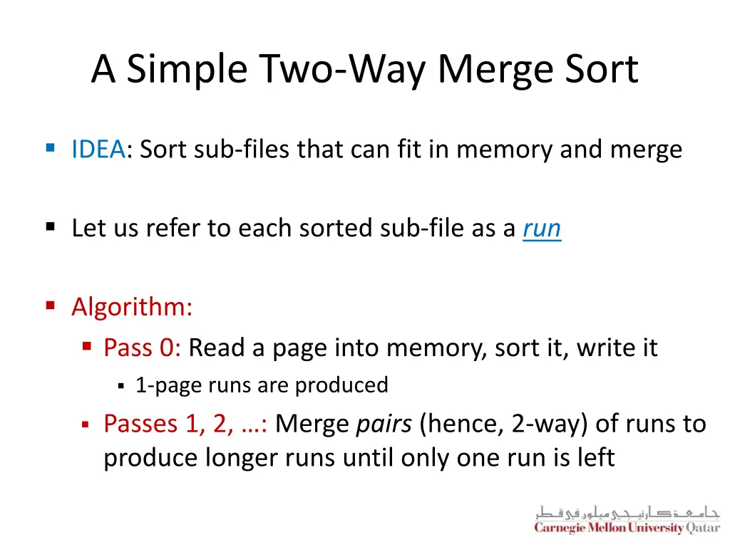 a simple two way merge sort