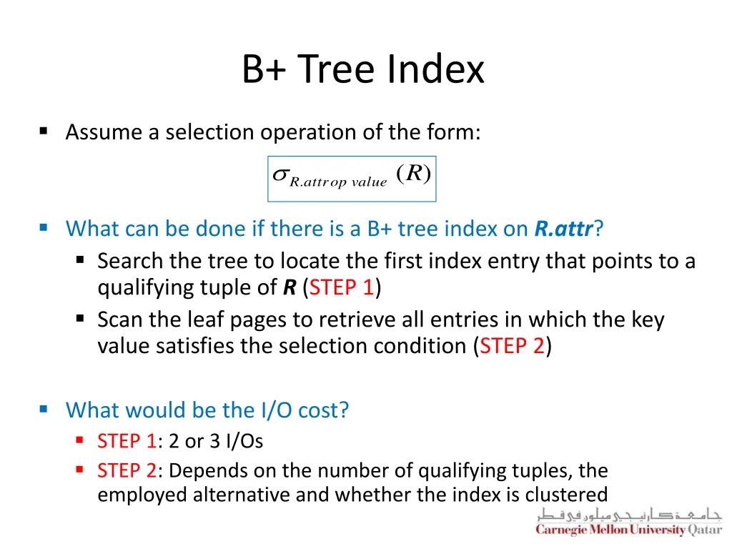 b tree index