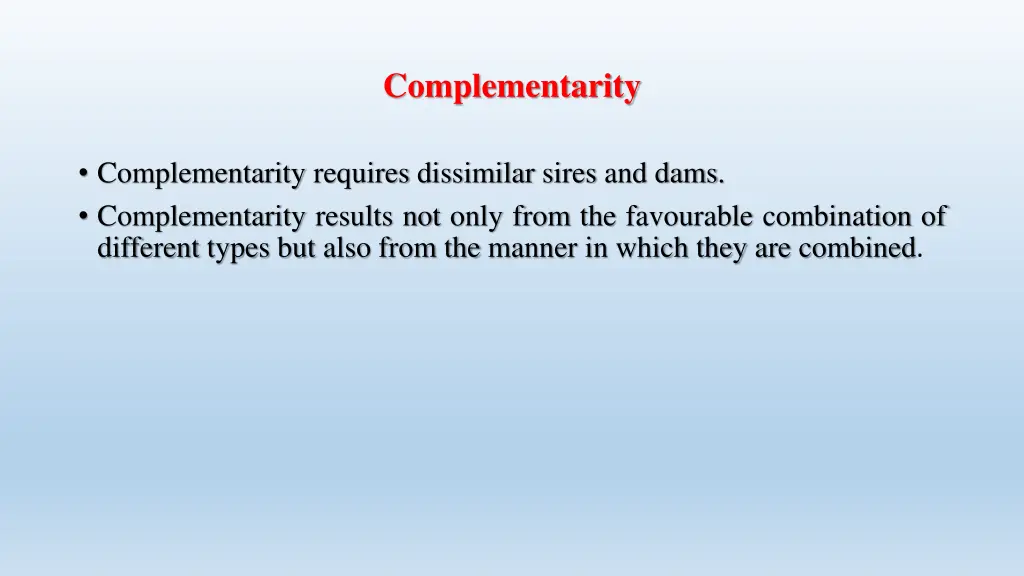 complementarity