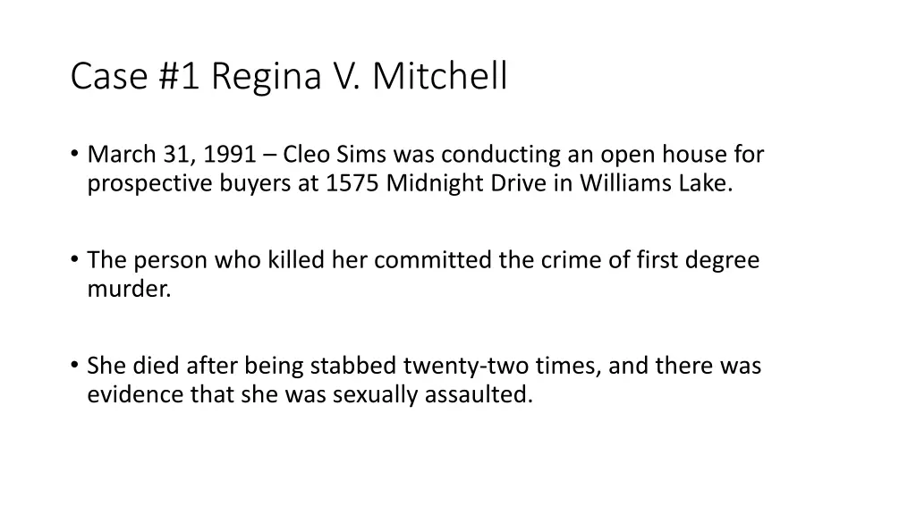 case 1 regina v mitchell 1