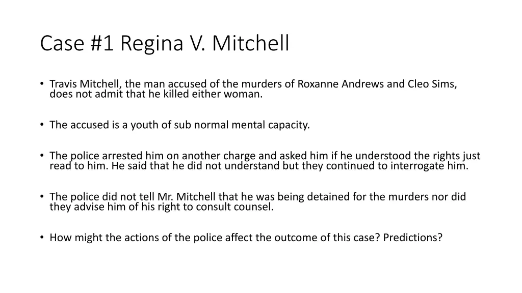 case 1 regina v mitchell 2