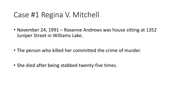 case 1 regina v mitchell