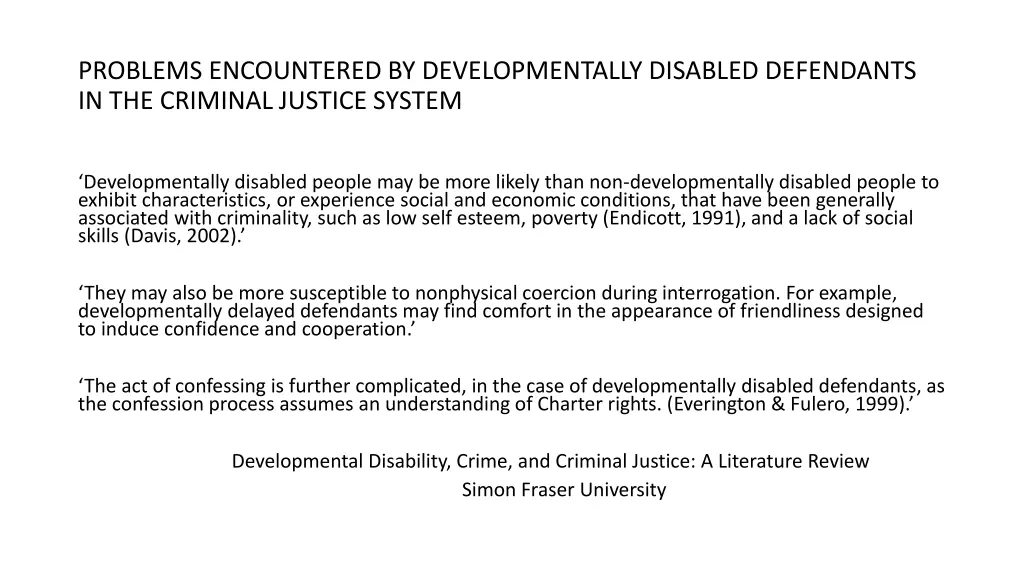 problems encountered by developmentally disabled