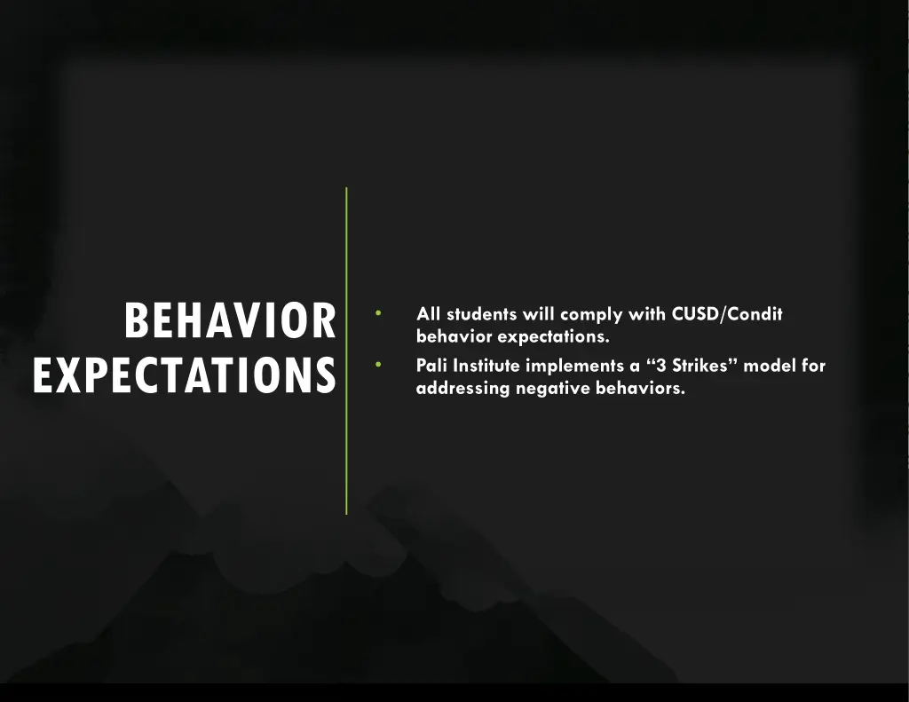 behavior expectations
