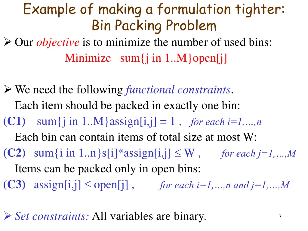 example of making a formulation tighter 2
