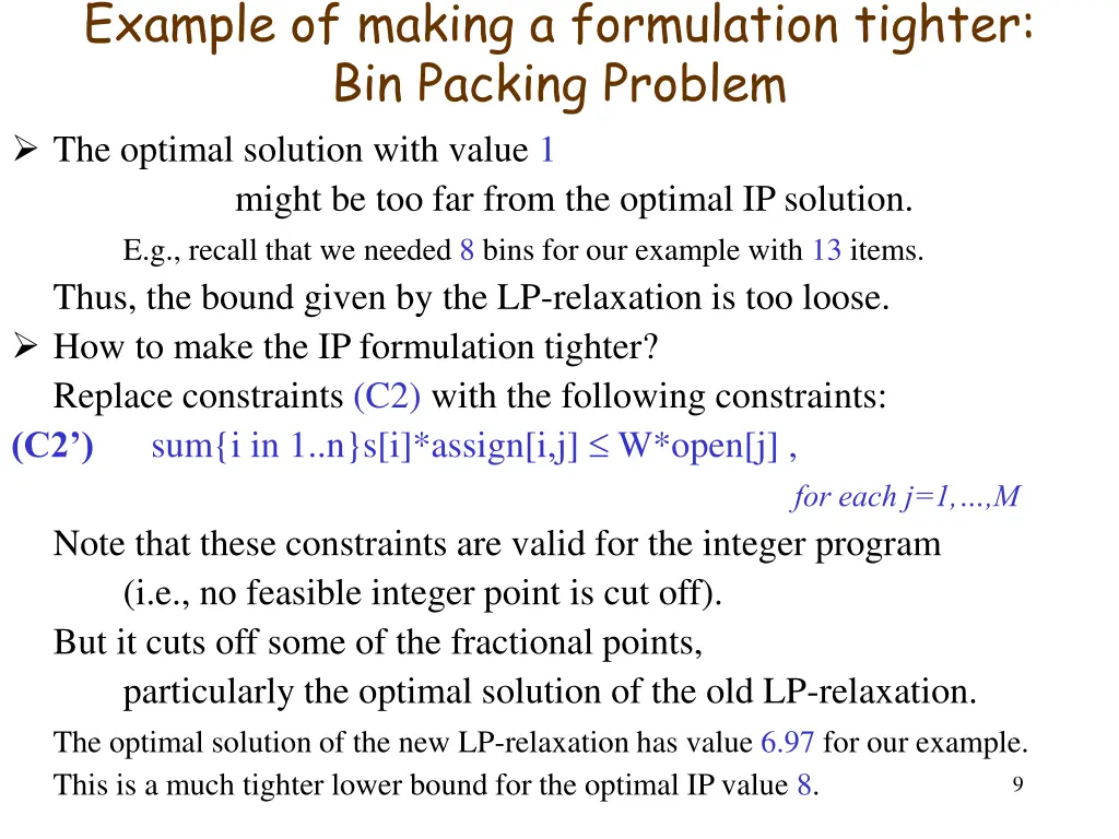 example of making a formulation tighter 4
