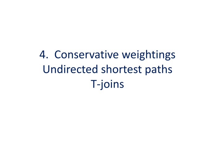 4 conservative weightings undirected shortest