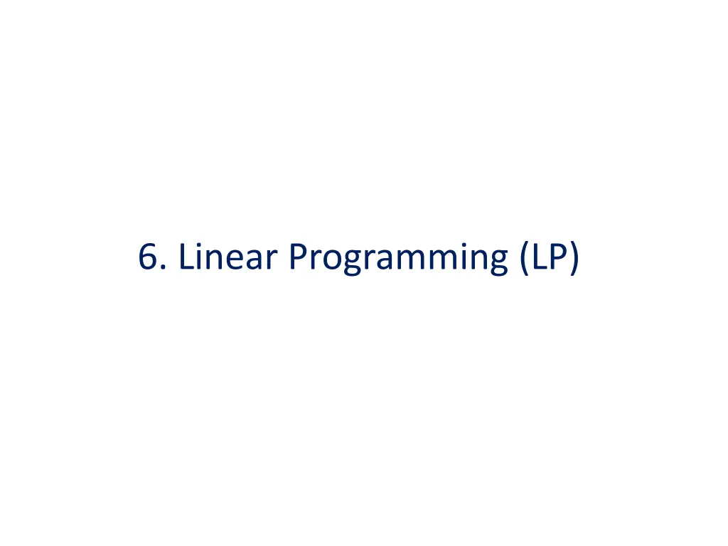 6 linear programming lp