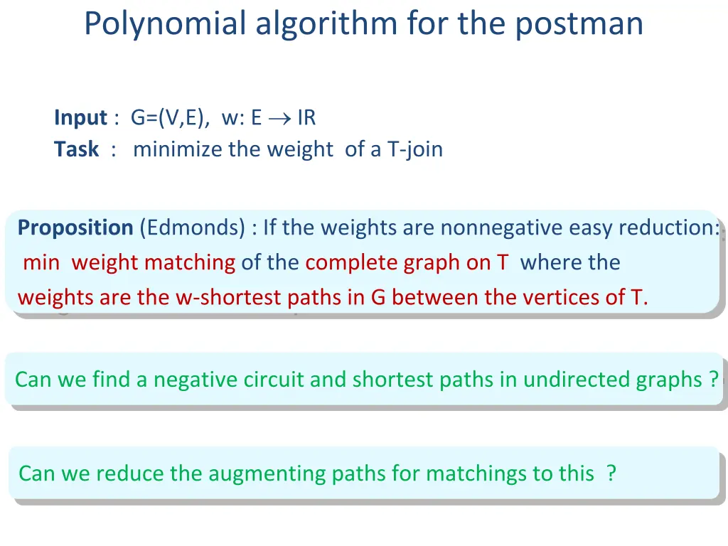 polynomial algorithm for the postman
