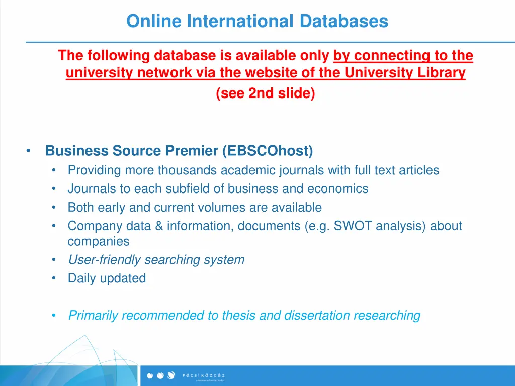online international databases
