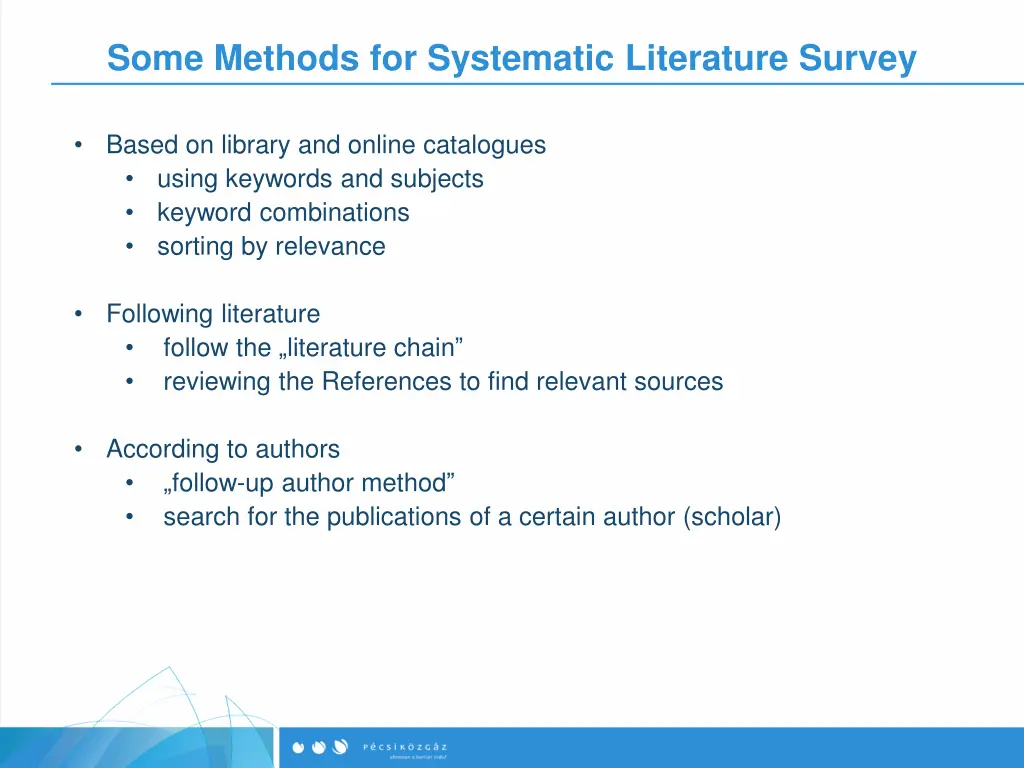 some methods for systematic literature survey