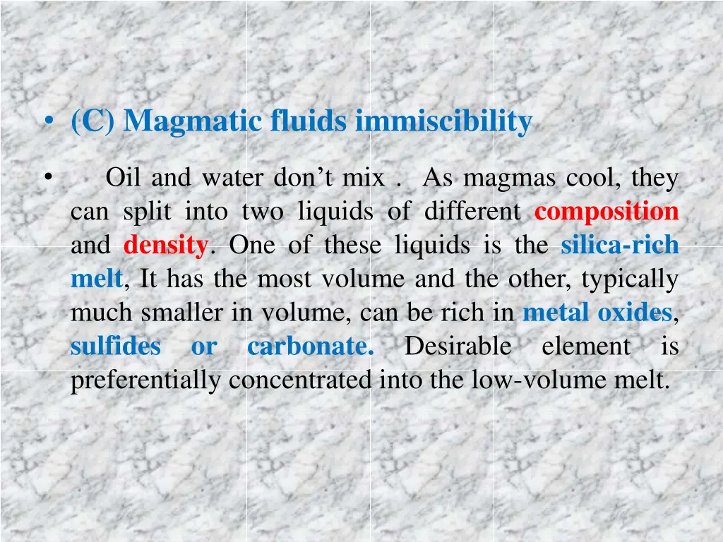 c magmatic fluids immiscibility