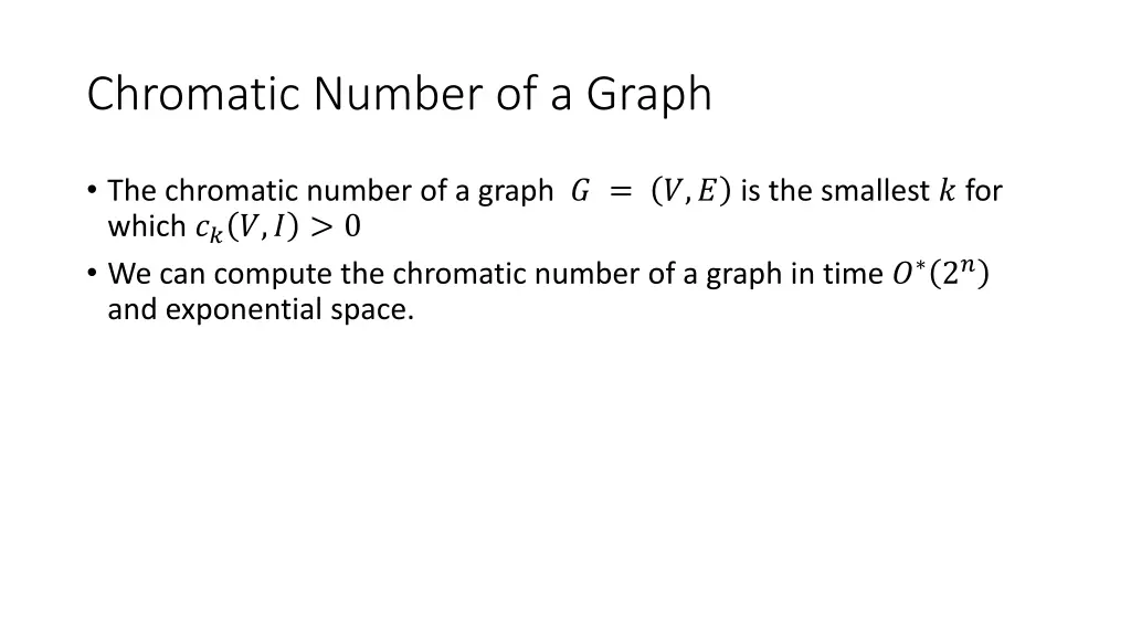 chromatic number of a graph
