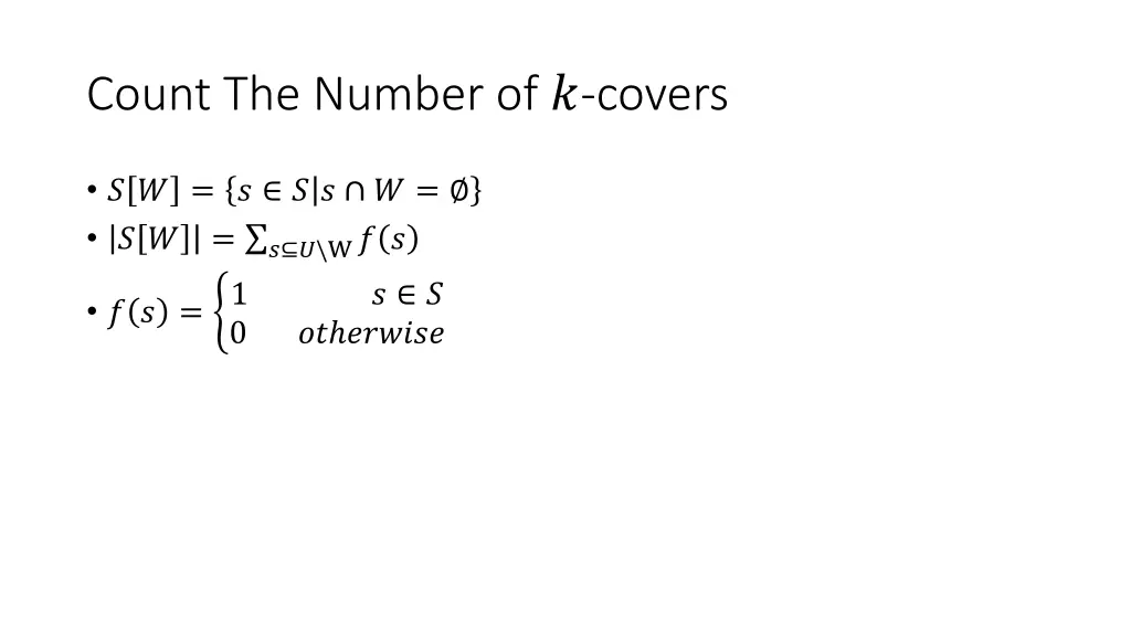 count the number of covers 4