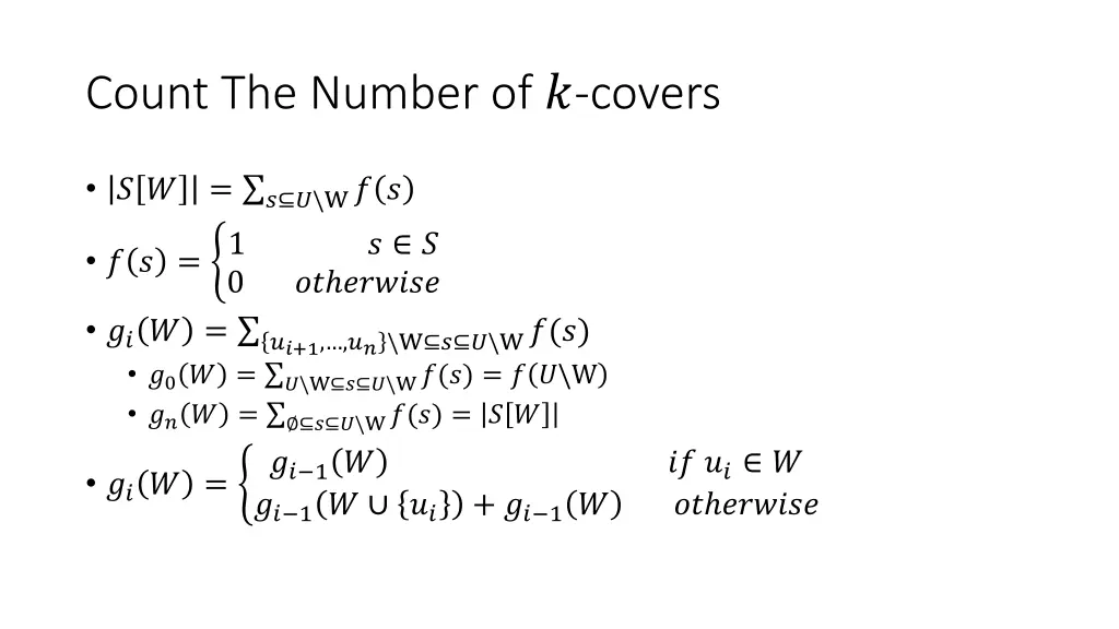 count the number of covers 5