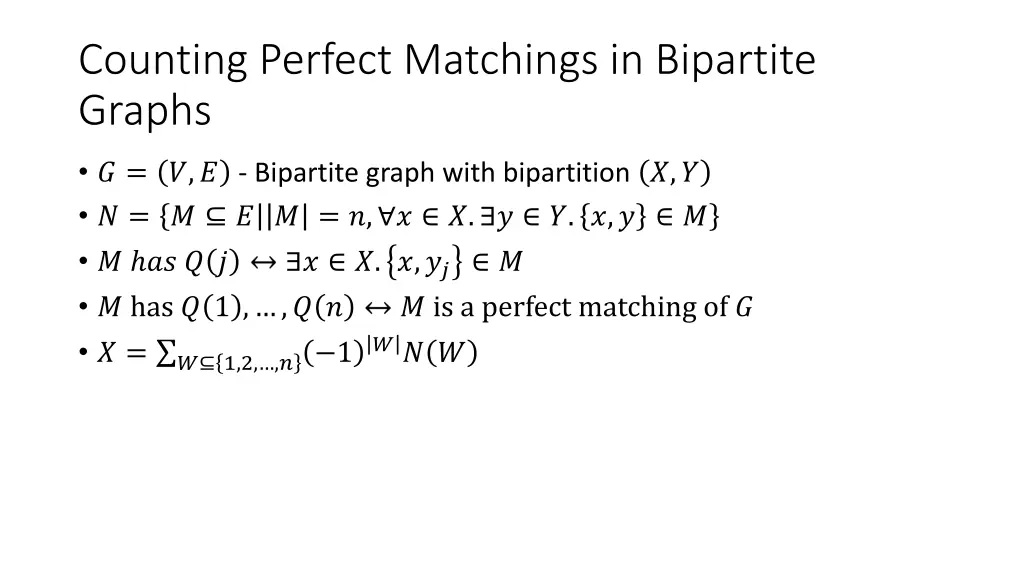 counting perfect matchings in bipartite graphs 6