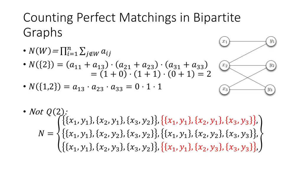 counting perfect matchings in bipartite graphs 7