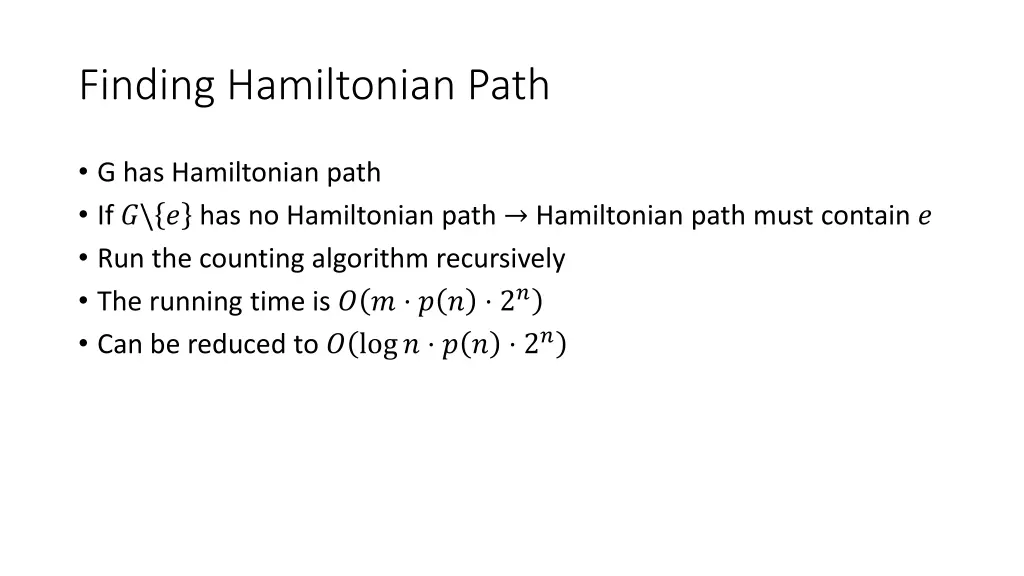 finding hamiltonian path