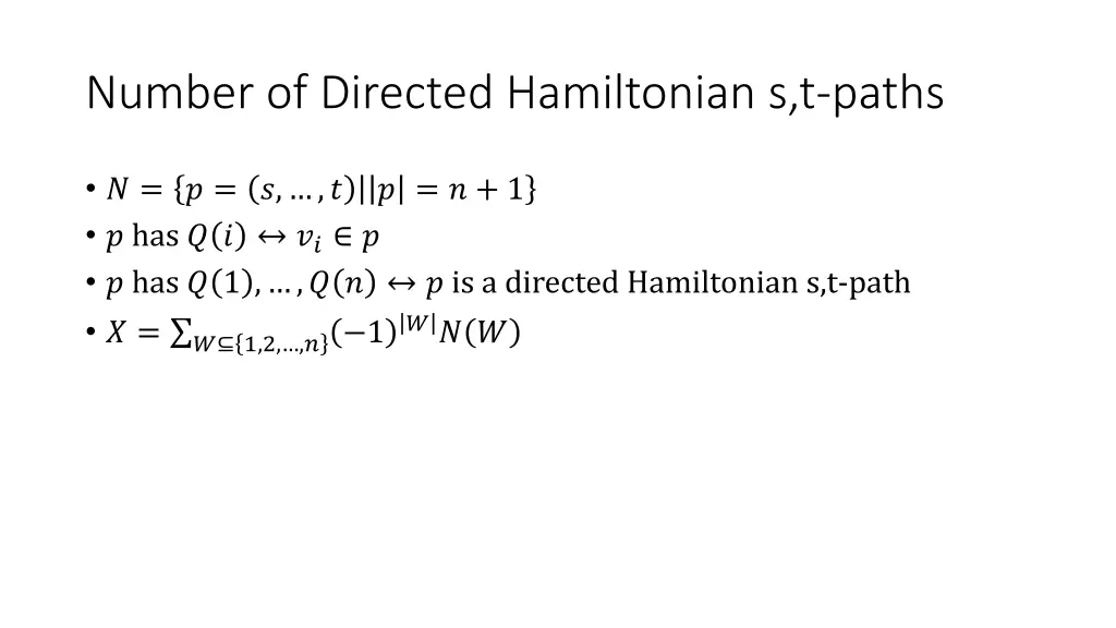 number of directed hamiltonian s t paths 2