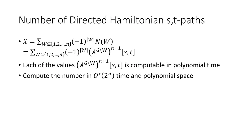number of directed hamiltonian s t paths 4
