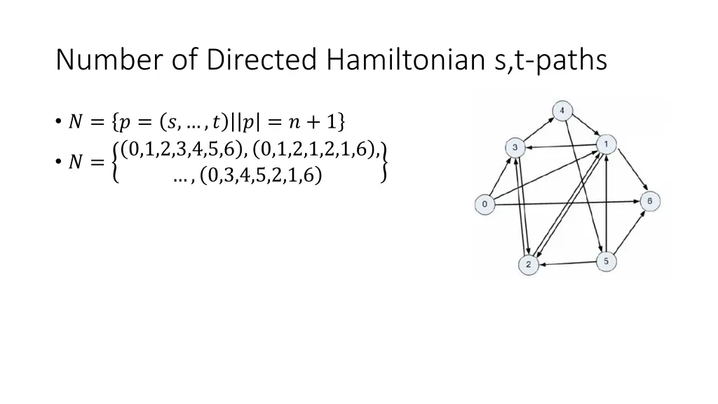 number of directed hamiltonian s t paths