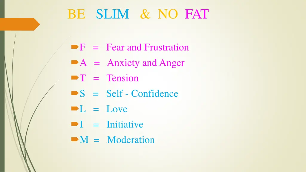 be slim no fat