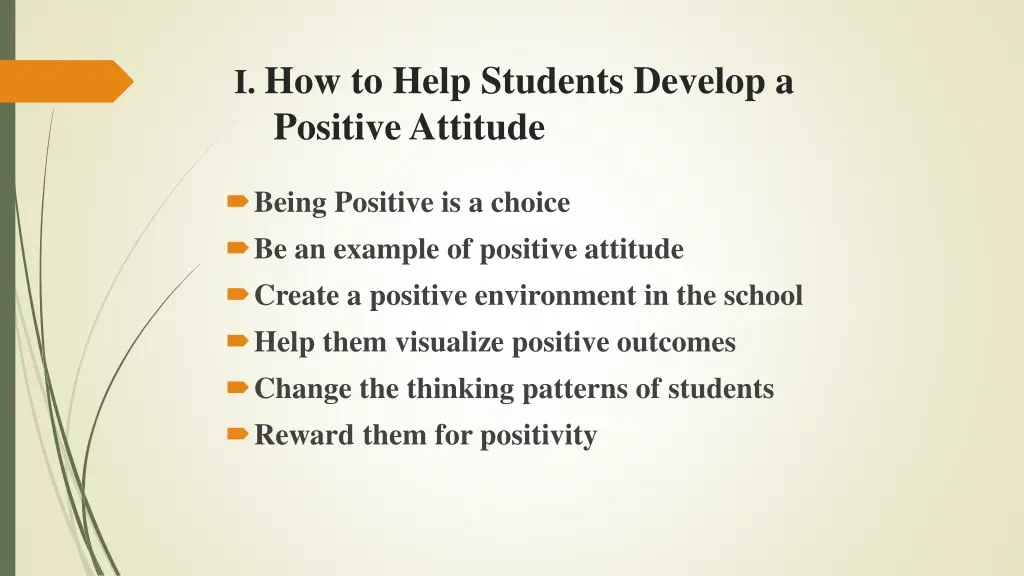 i how to help students develop a positive attitude