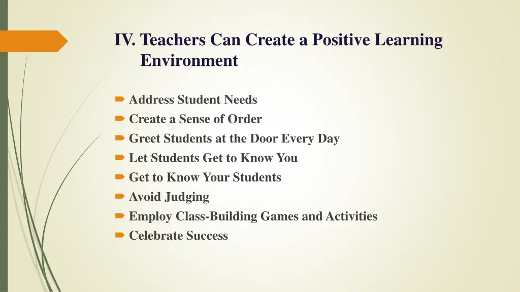 iv teachers can create a positive learning