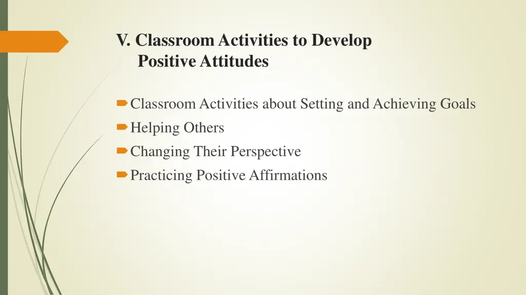 v classroom activities to develop positive