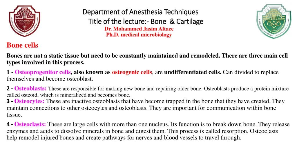 department of anesthesia techniques department 1